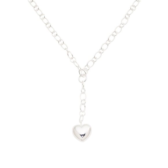 MIA FIORE Silver Made In Italy Sterling Silver Puffy Heart Y Necklace